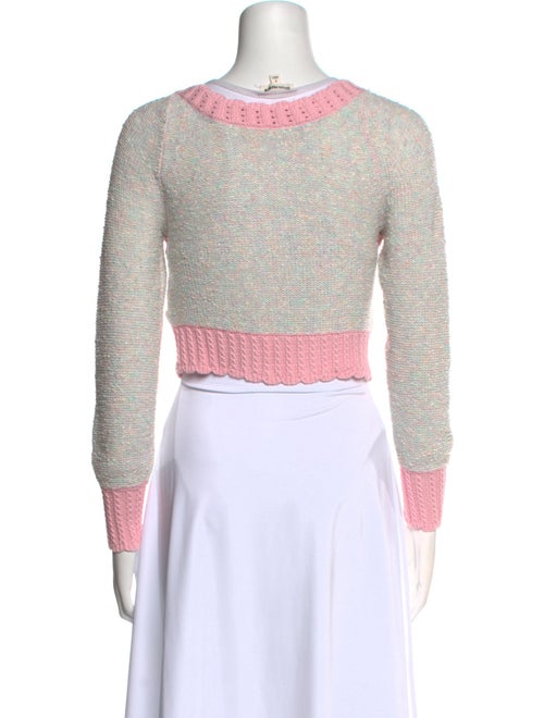 LoveShackFancy Colorblock Pattern V-Neck Sweater