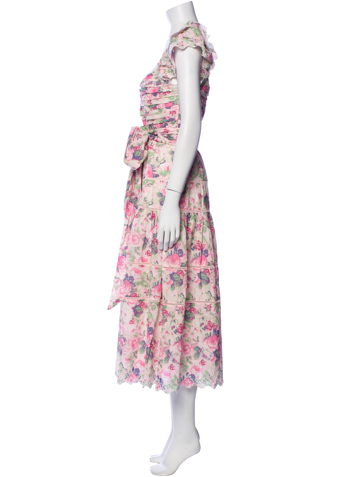 LoveShackFancy Floral Print Long Dress