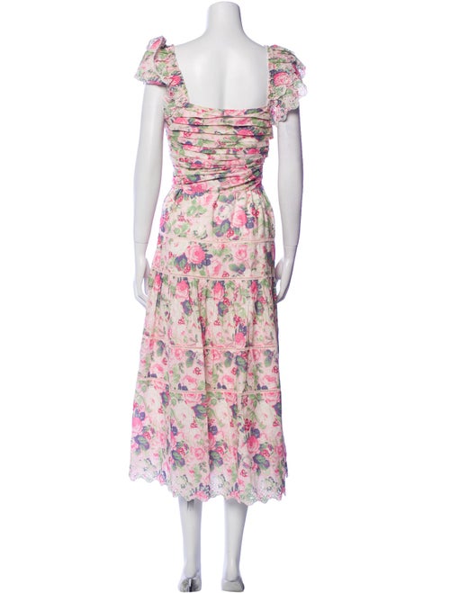 LoveShackFancy Floral Print Long Dress