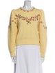 LoveShackFancy Floral Print Crew Neck Sweater