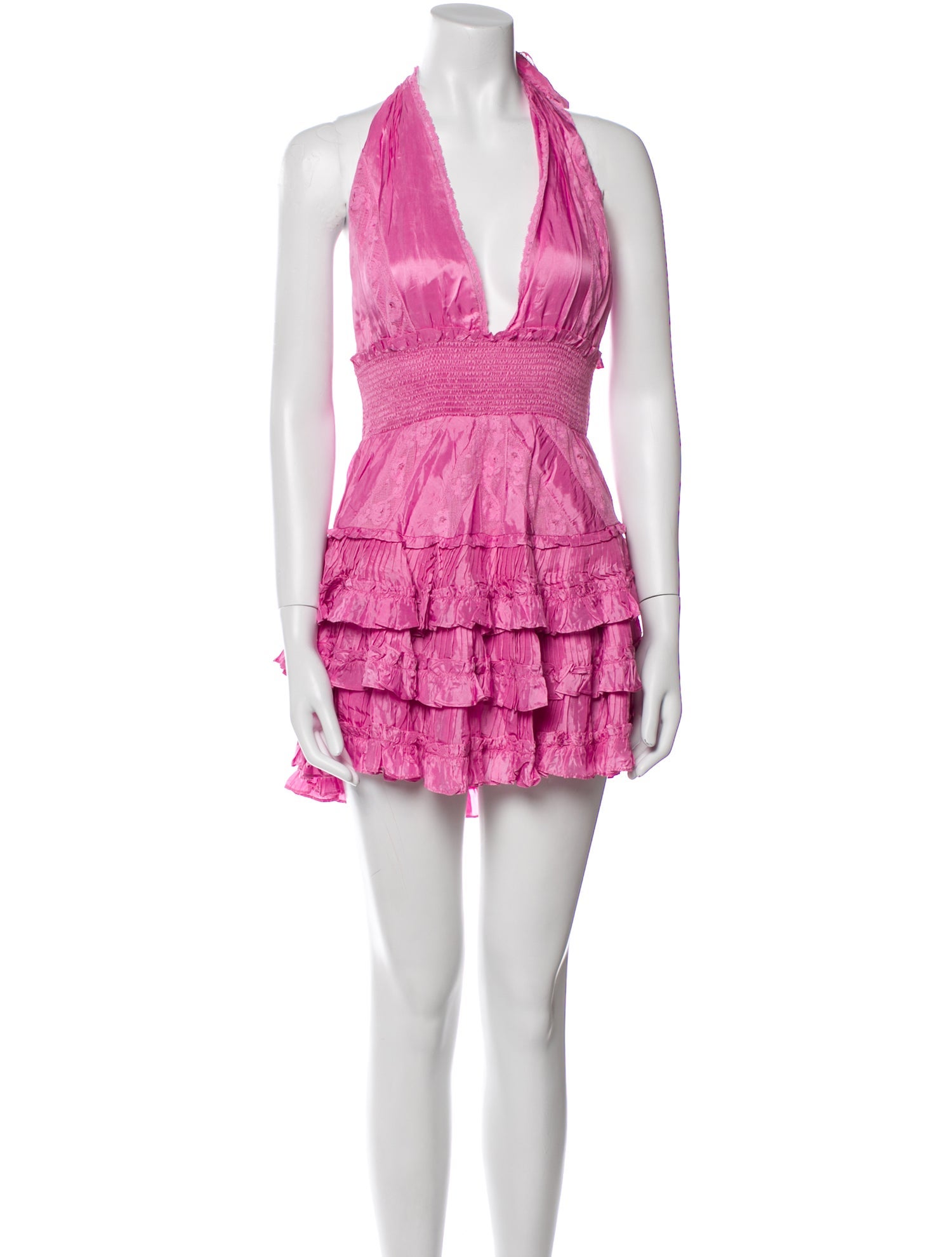 LoveShackFancy Halterneck Mini Dress