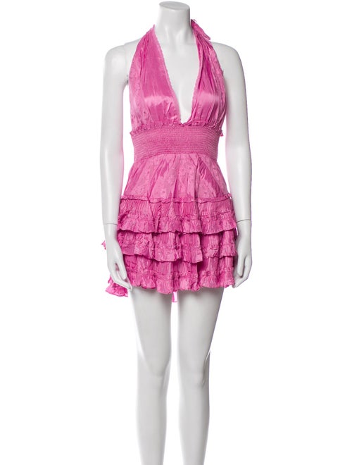 LoveShackFancy Halterneck Mini Dress