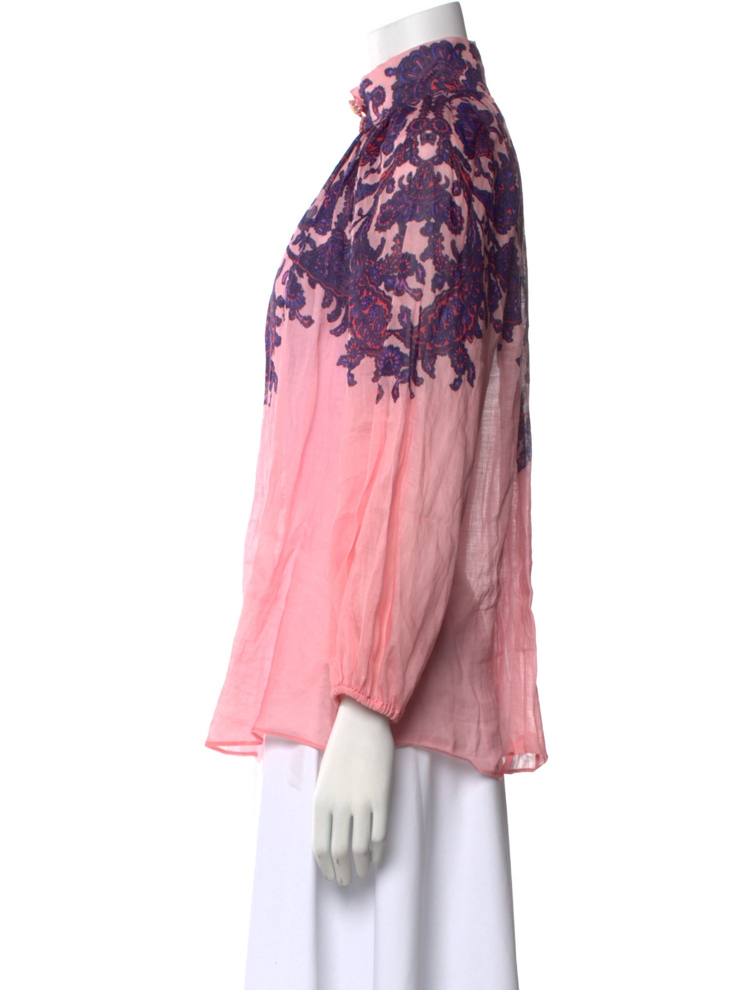 LoveShackFancy Floral Print Mock Neck Blouse w/ Tags