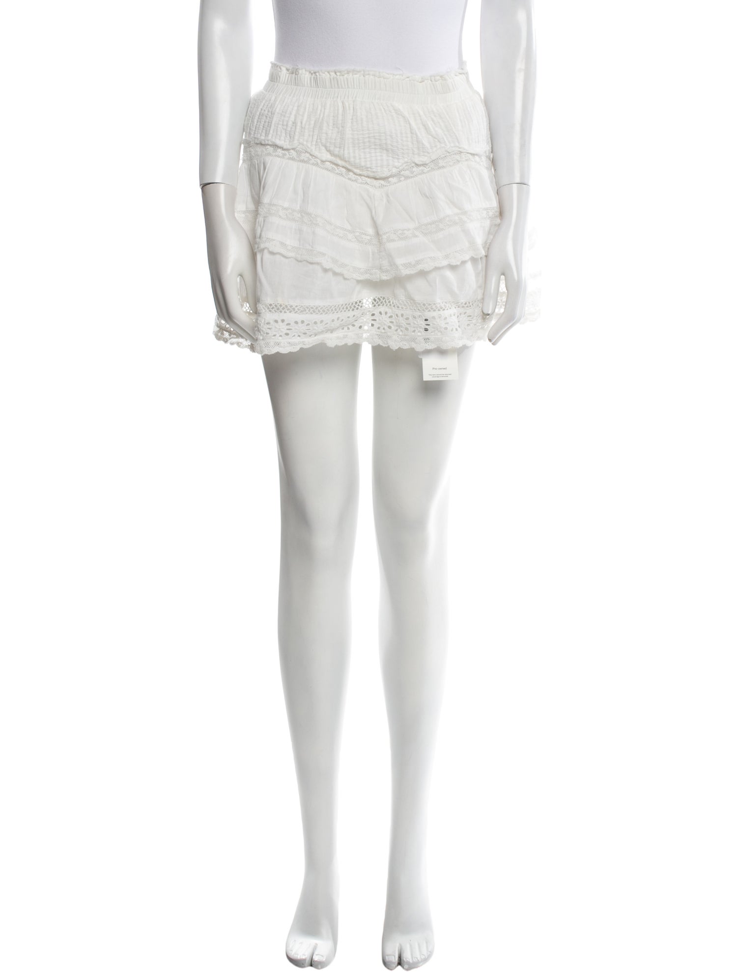 LoveShackFancy Ruffle Embellishment Mini Skirt