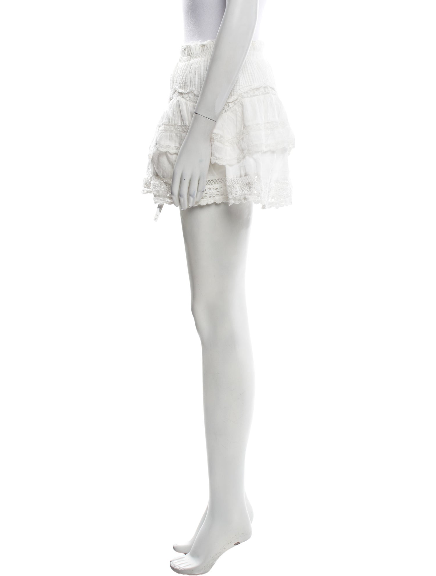 LoveShackFancy Ruffle Embellishment Mini Skirt