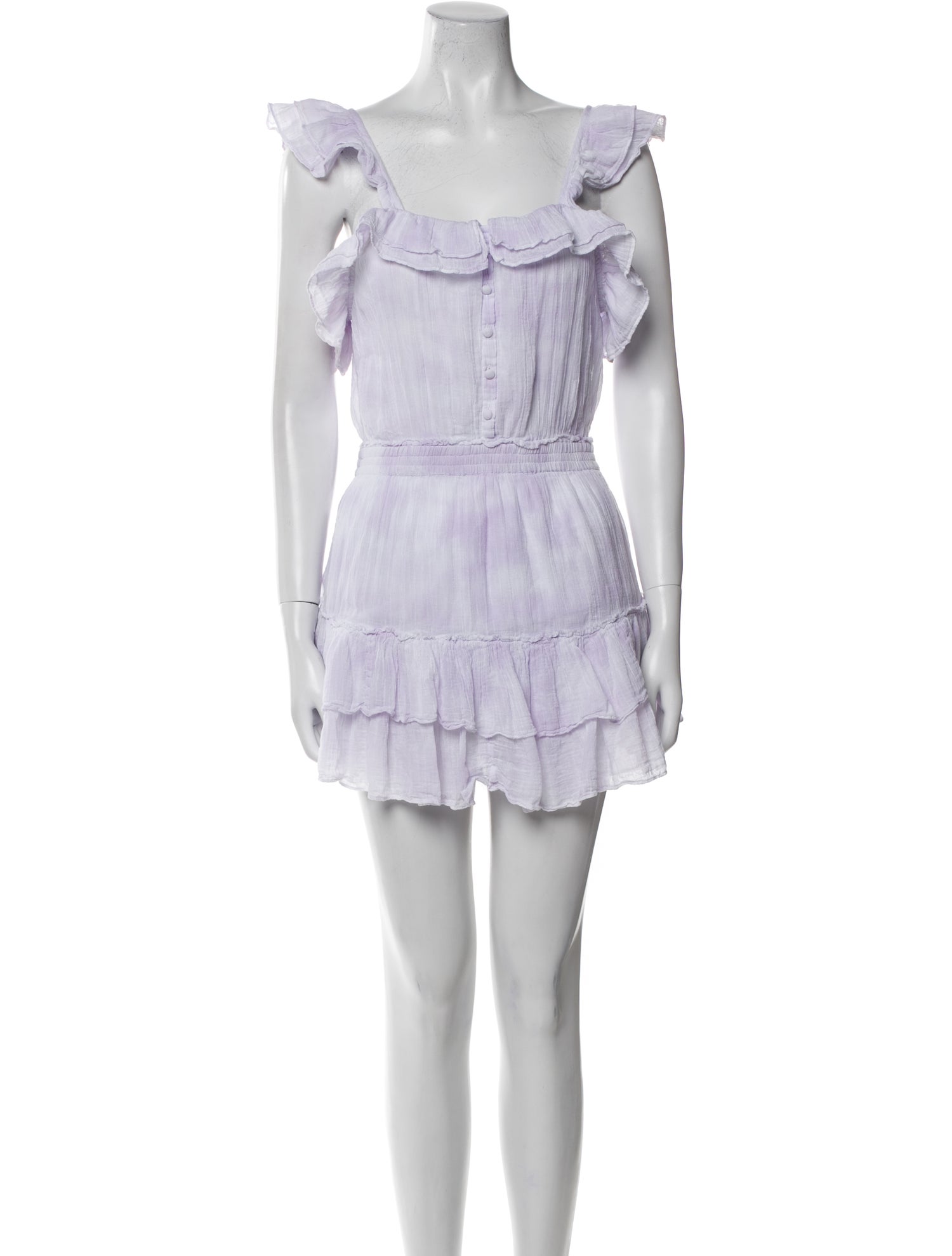 LoveShackFancy Square Neckline Mini Dress