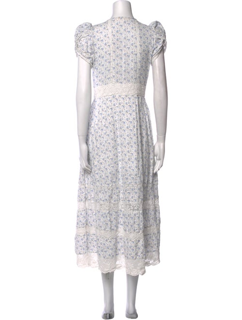LoveShackFancy Floral Print Midi Length Dress