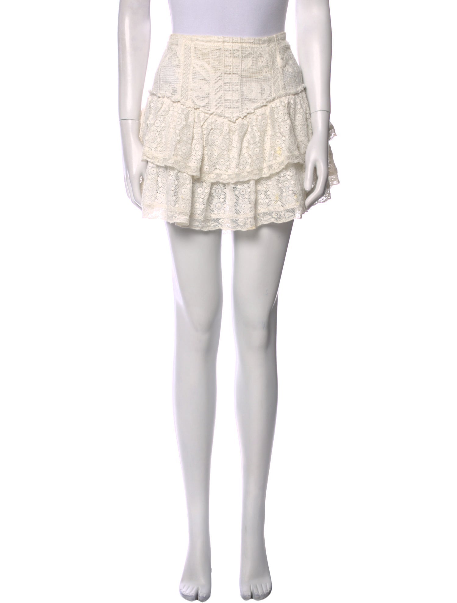 LoveShackFancy Floral Print Mini Skirt