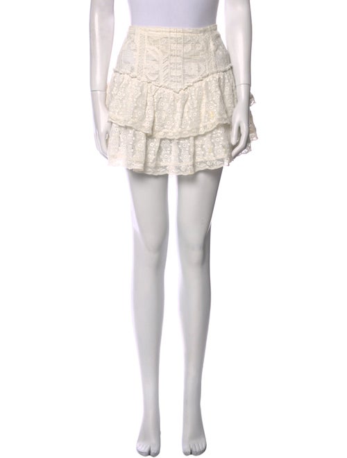 LoveShackFancy Floral Print Mini Skirt