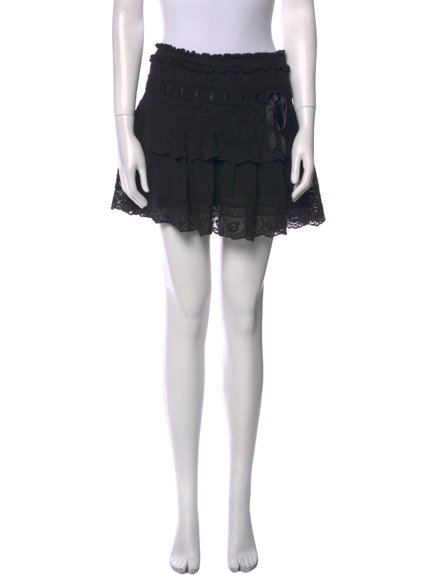 LoveShackFancy Raw-Edge Trim Mini Skirt