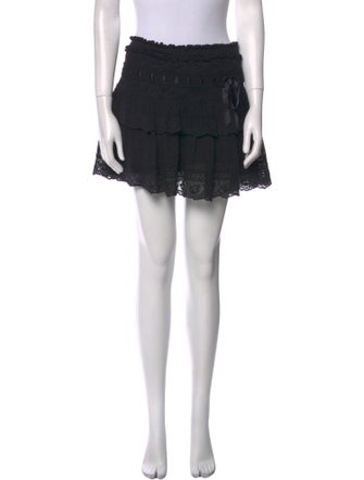 LoveShackFancy Raw-Edge Trim Mini Skirt