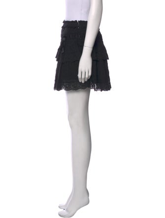 LoveShackFancy Raw-Edge Trim Mini Skirt