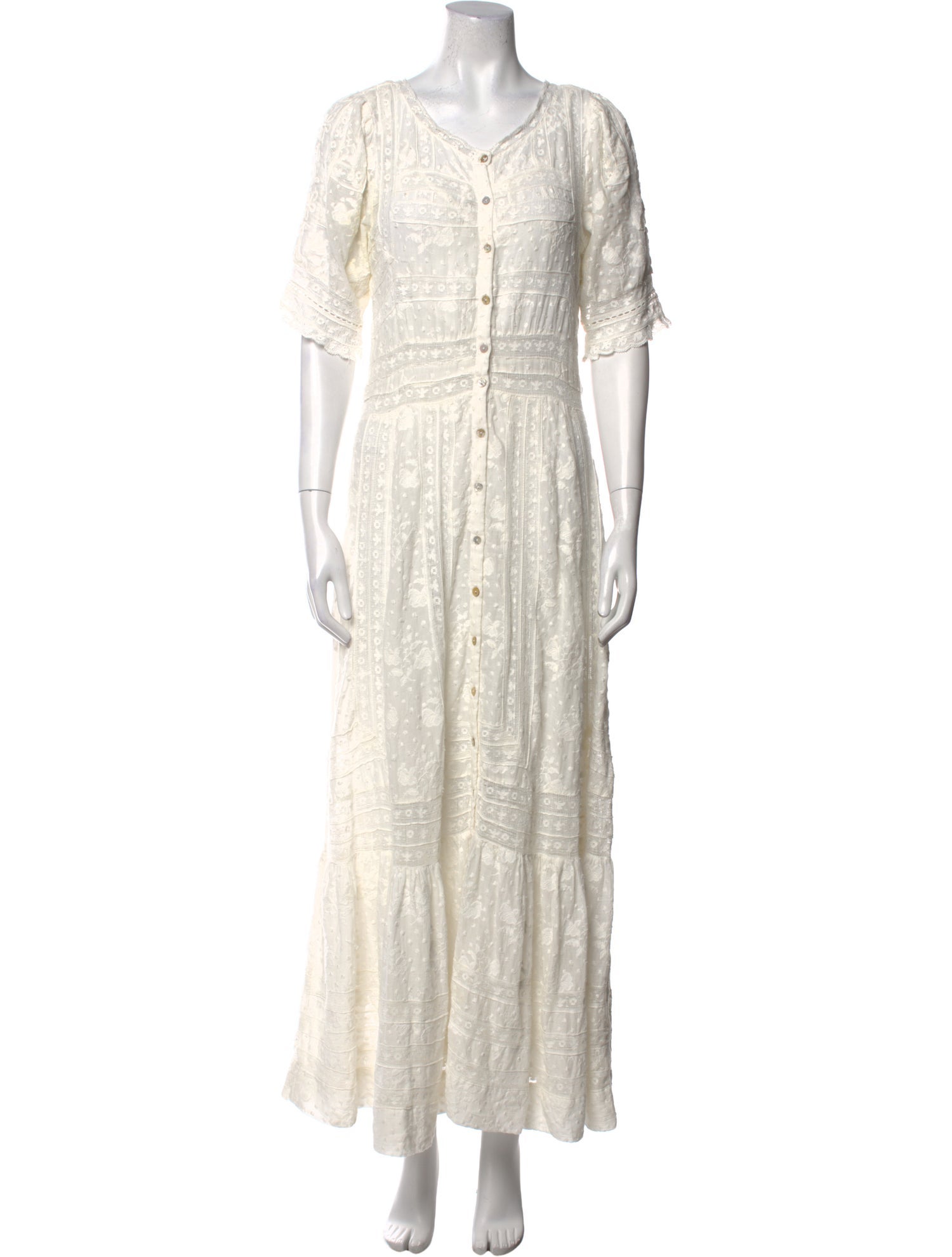 LoveShackFancy V-Neck Long Dress