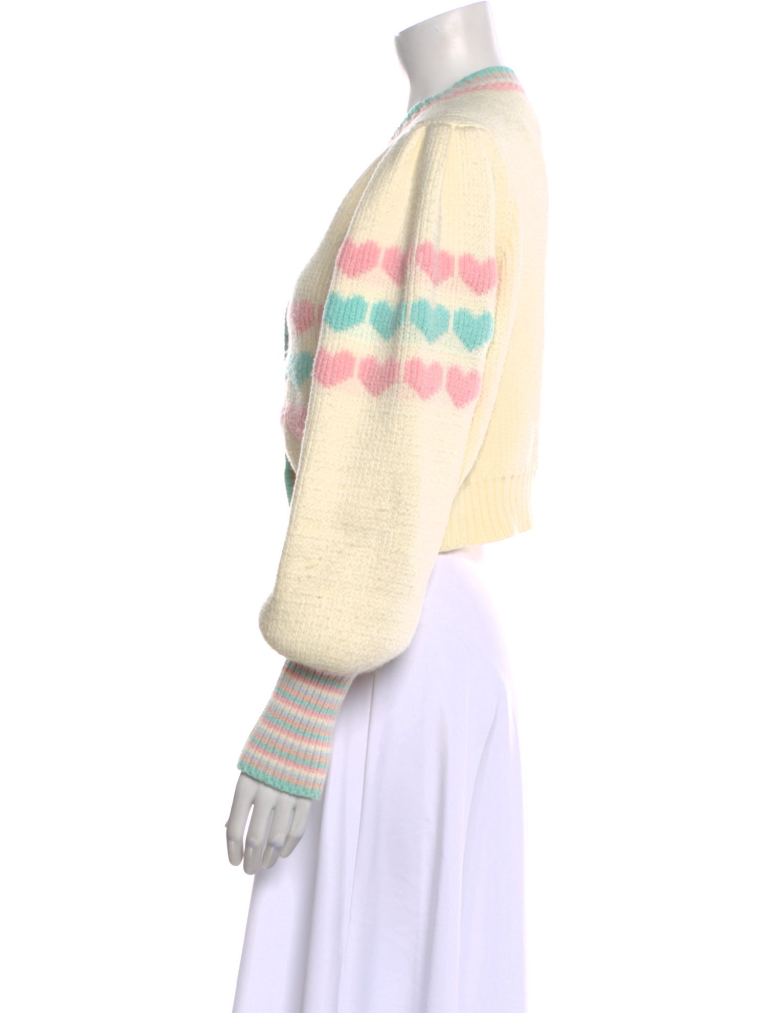 LoveShackFancy Striped V-Neck Sweater