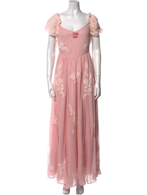 LoveShackFancy Floral Print Long Dress