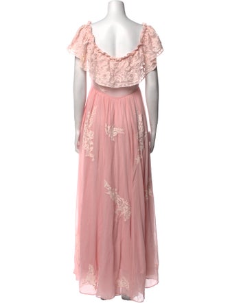 LoveShackFancy Floral Print Long Dress