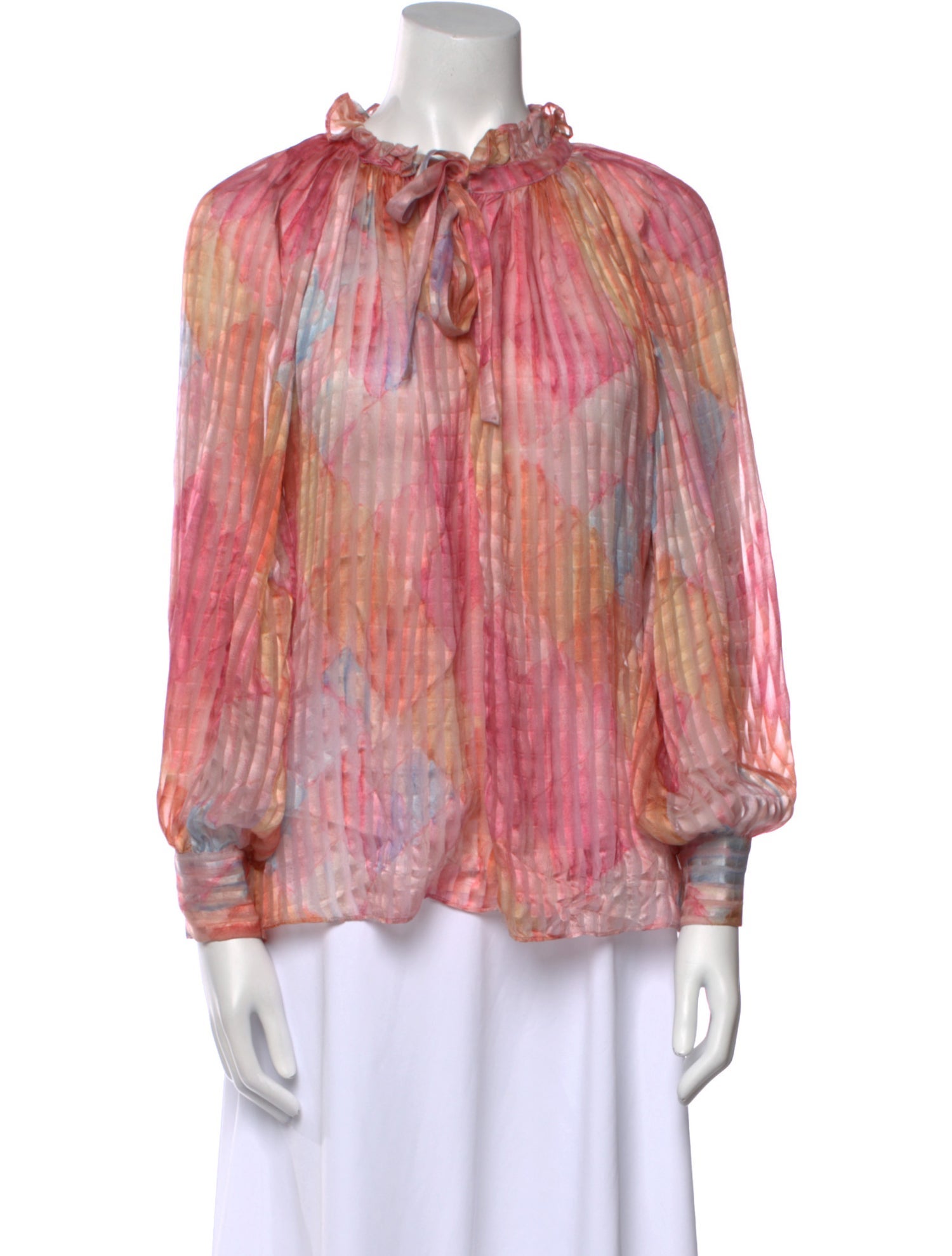 LoveShackFancy Silk Printed Blouse