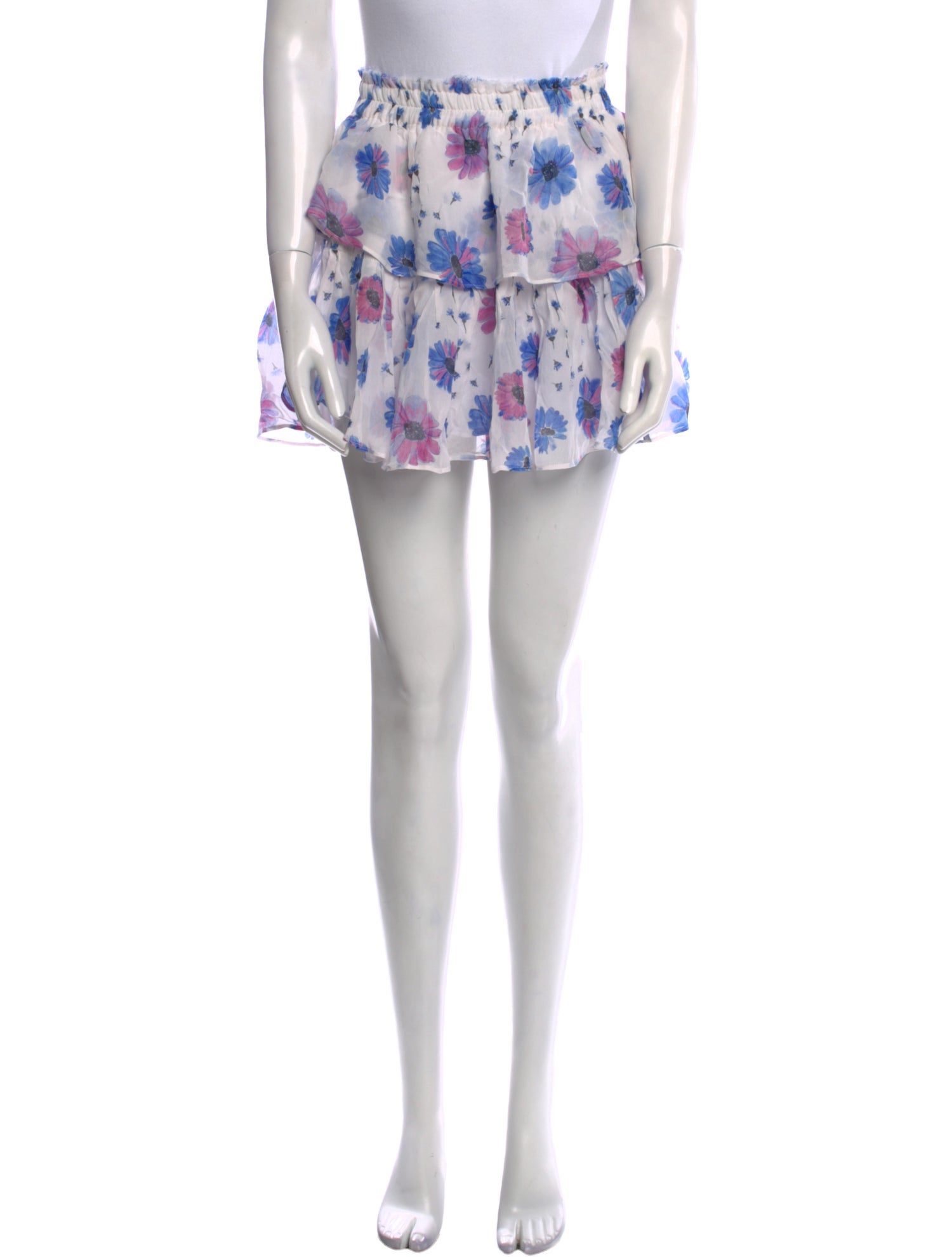 LoveShackFancy Floral Print Mini Skirt