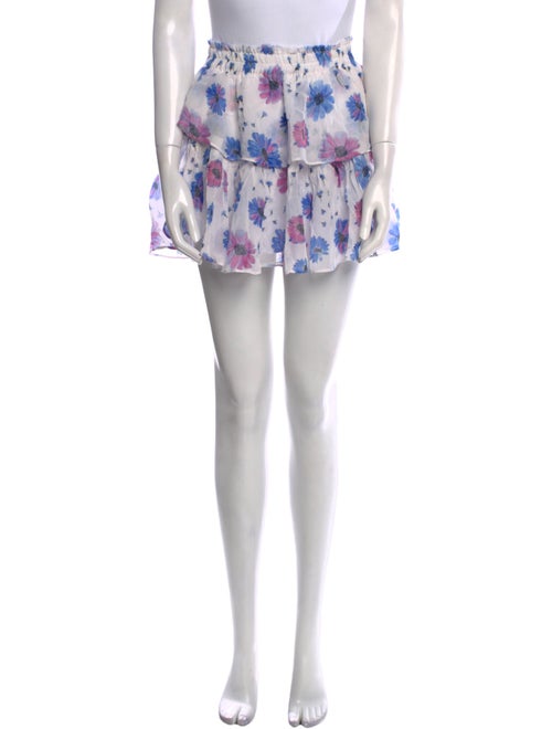 LoveShackFancy Floral Print Mini Skirt