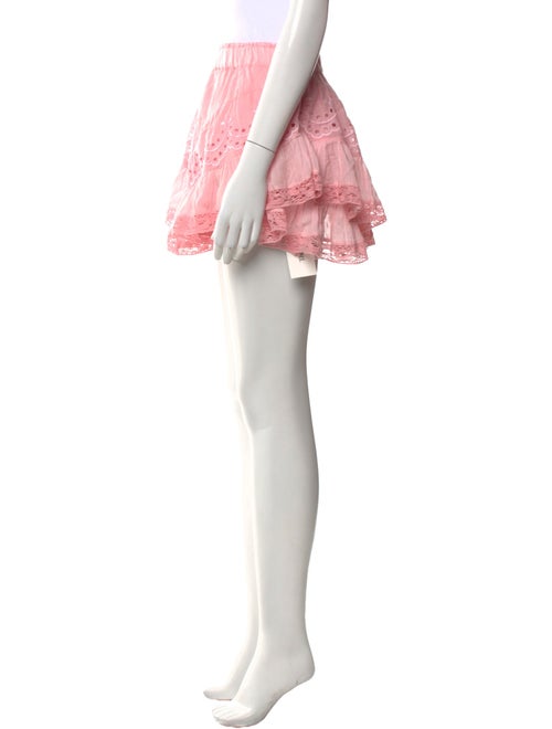 LoveShackFancy Embroidered Accent Mini Skirt