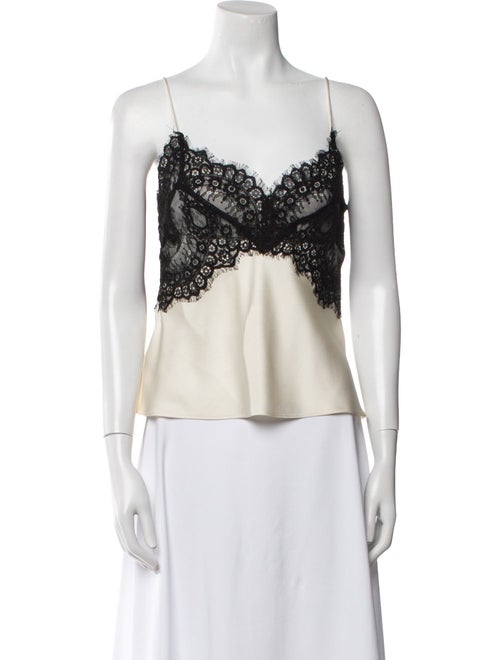 LoveShackFancy V-Neck Sleeveless Crop Top