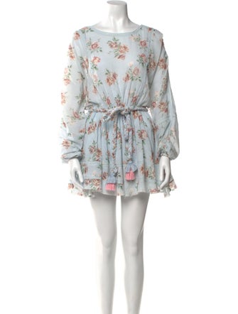 LoveShackFancy Floral Print Mini Dress