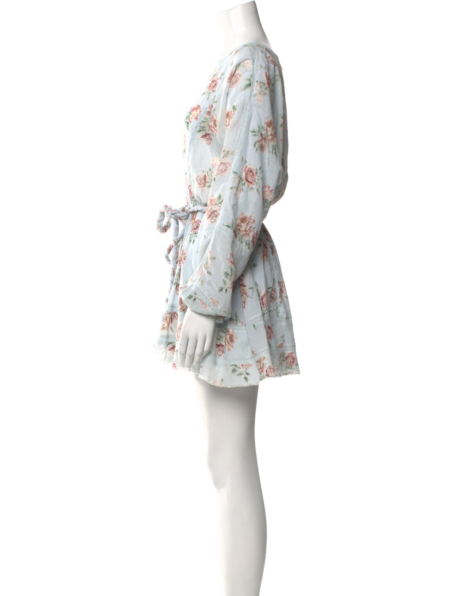 LoveShackFancy Floral Print Mini Dress