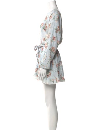 LoveShackFancy Floral Print Mini Dress