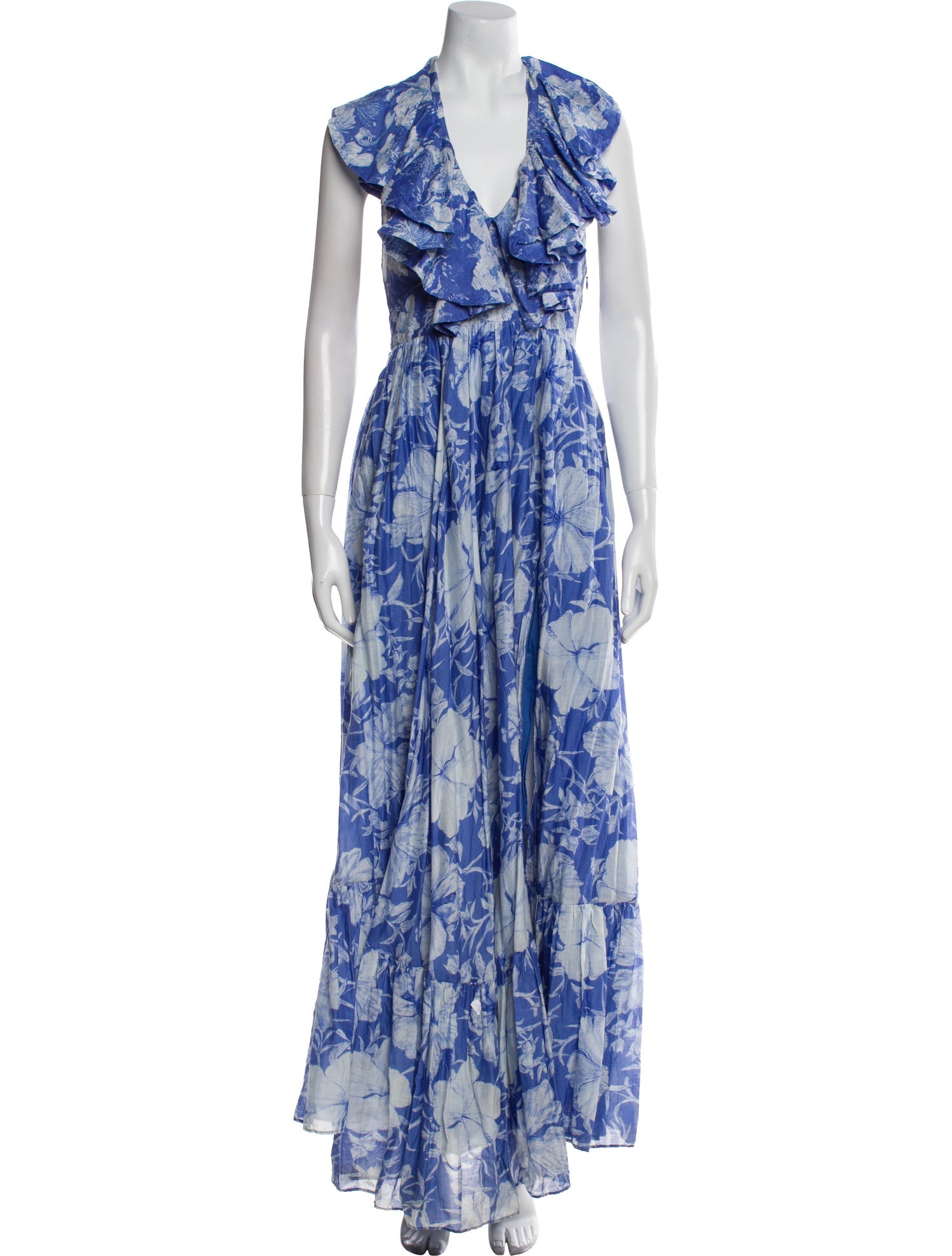 LoveShackFancy Floral Print Long Dress