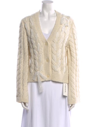 LoveShackFancy Alpaca V-Neck Sweater