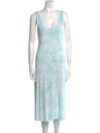 LoveShackFancy Tie-Dye Print Midi Length Dress