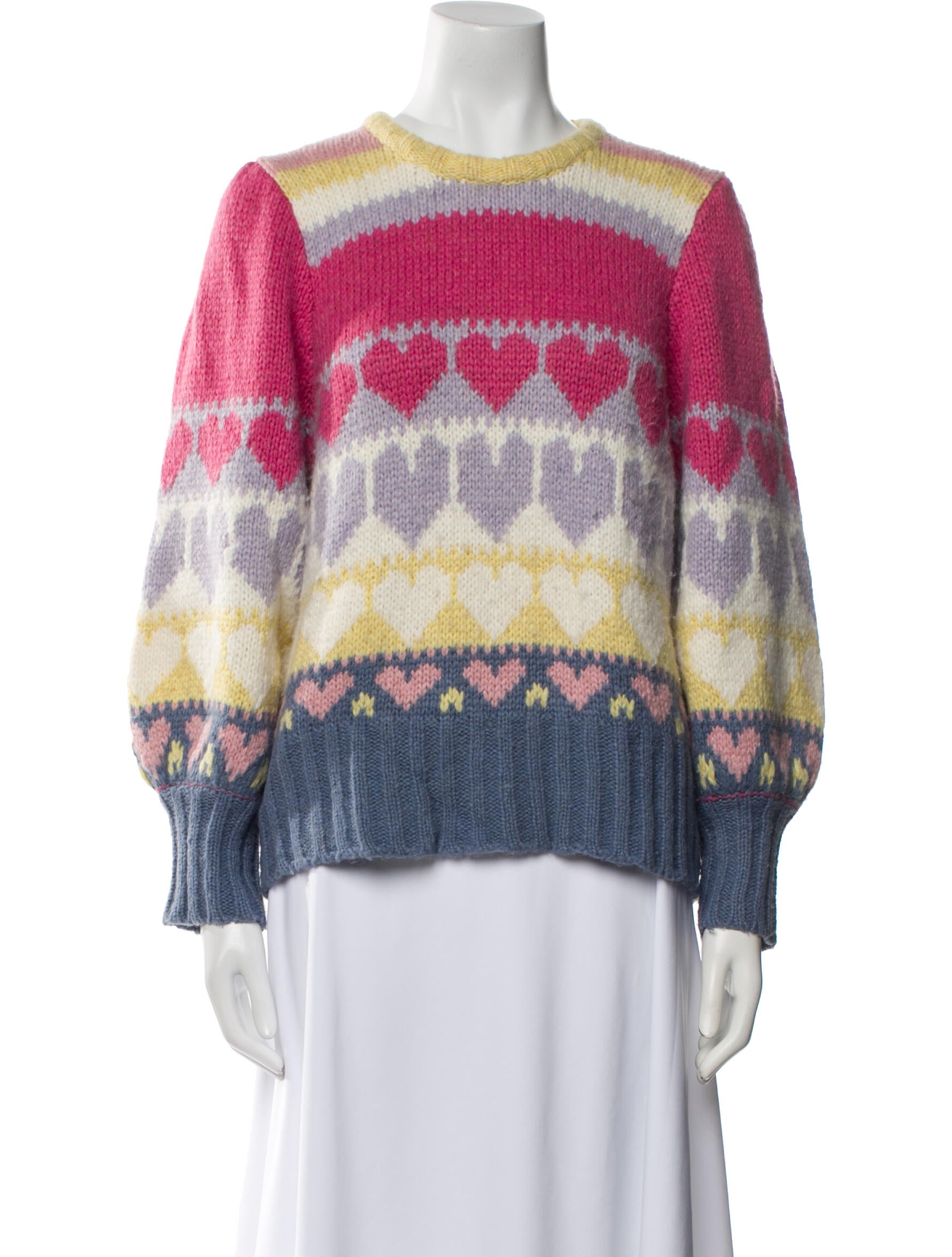 LoveShackFancy Striped Crew Neck Sweater