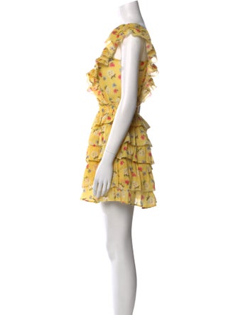 LoveShackFancy Floral Print Mini Dress