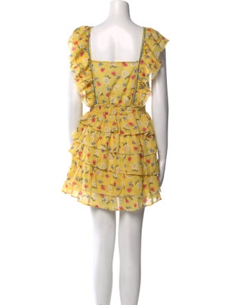 LoveShackFancy Floral Print Mini Dress