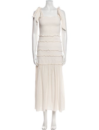 LoveShackFancy Square Neckline Long Dress