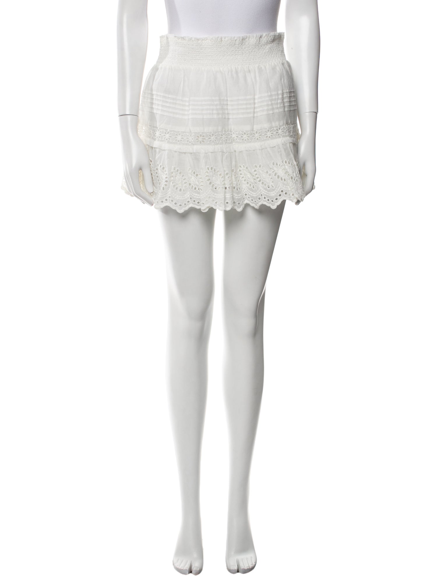 LoveShackFancy Ruffle Embellishment Mini Skirt