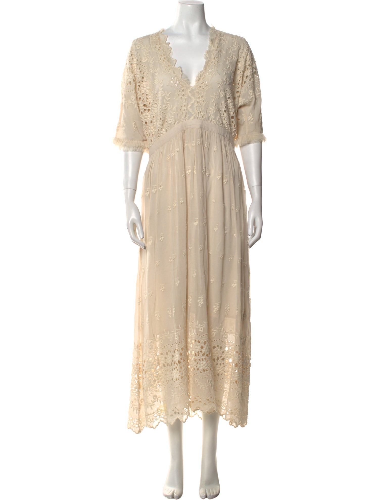 LoveShackFancy V-Neck Long Dress