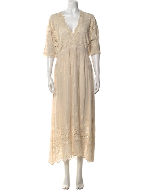 LoveShackFancy V-Neck Long Dress