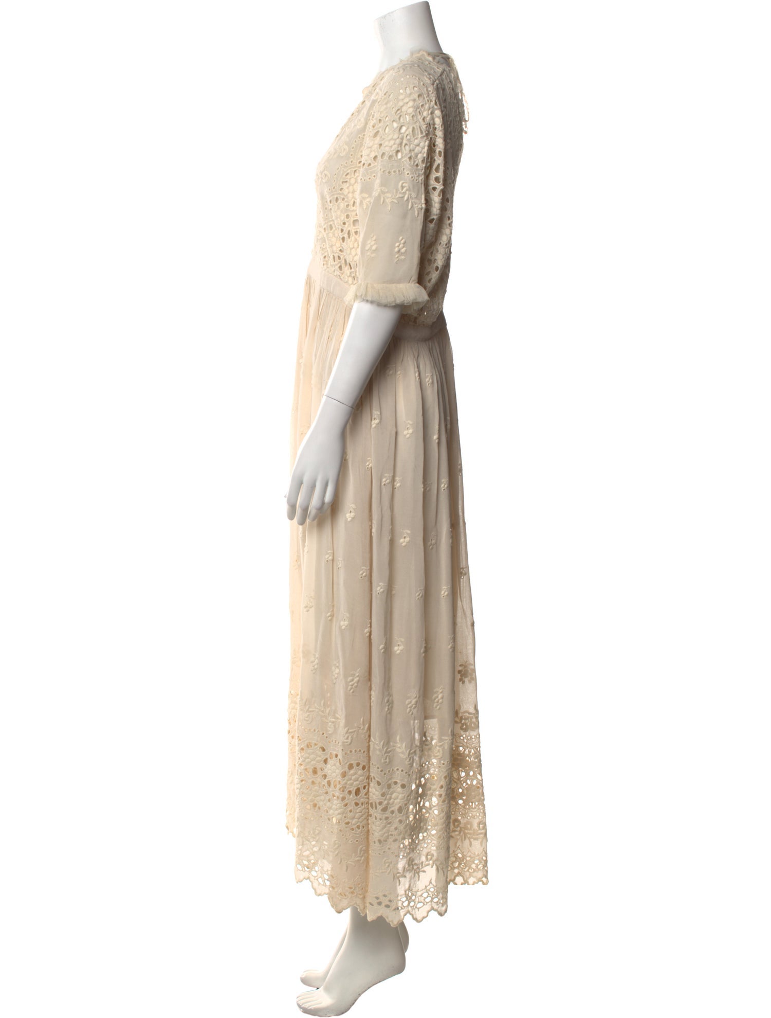 LoveShackFancy V-Neck Long Dress