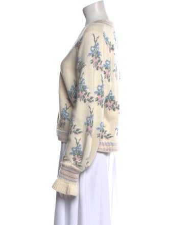 LoveShackFancy Printed V-Neck Sweater