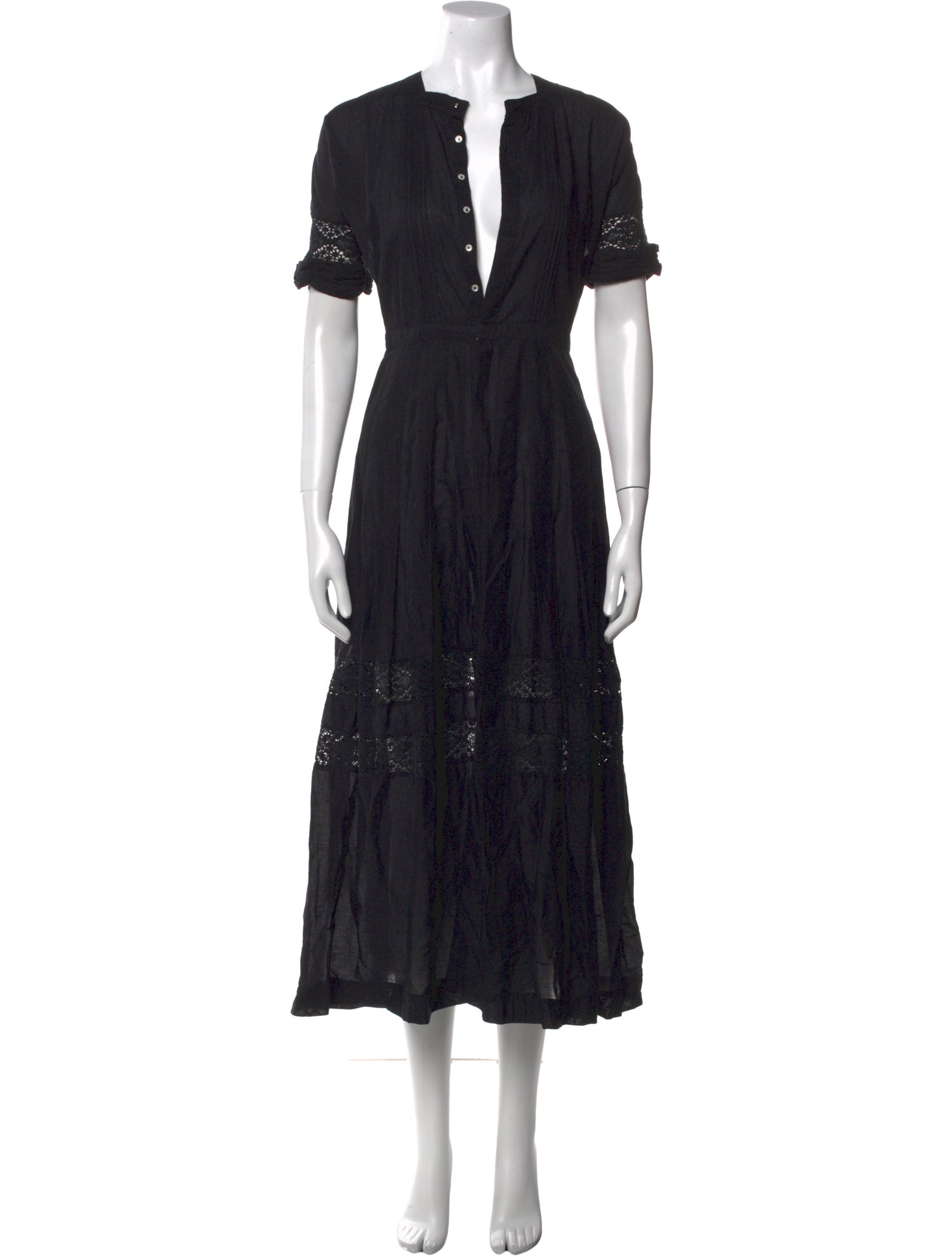 LoveShackFancy V-Neck Midi Length Dress