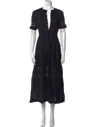 LoveShackFancy V-Neck Midi Length Dress