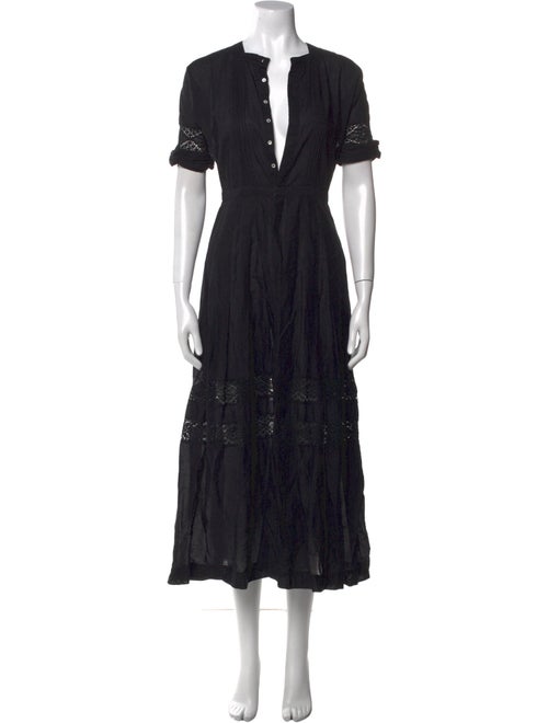 LoveShackFancy V-Neck Midi Length Dress