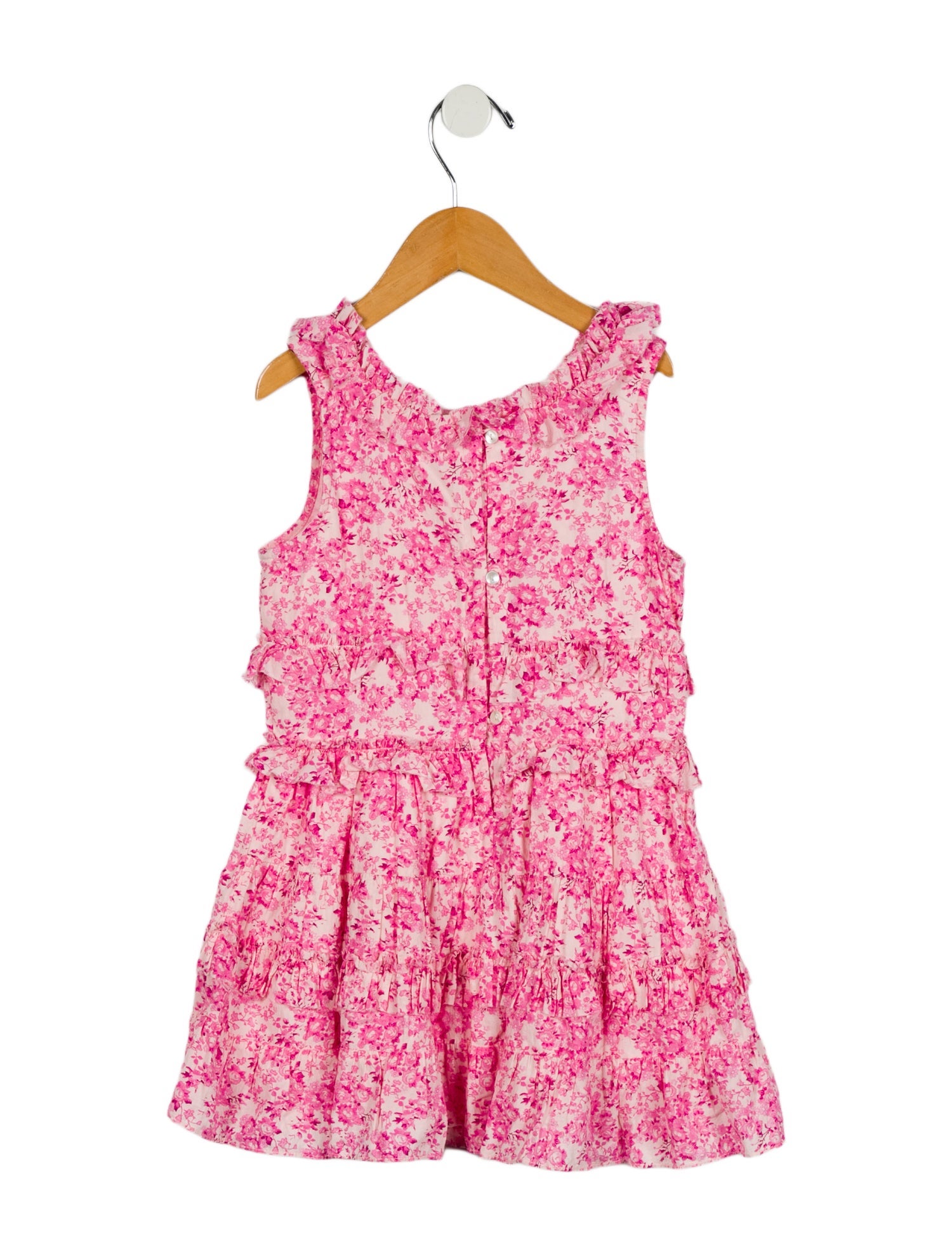 LoveShackFancy Girls' Sleeveless Floral Print Dress