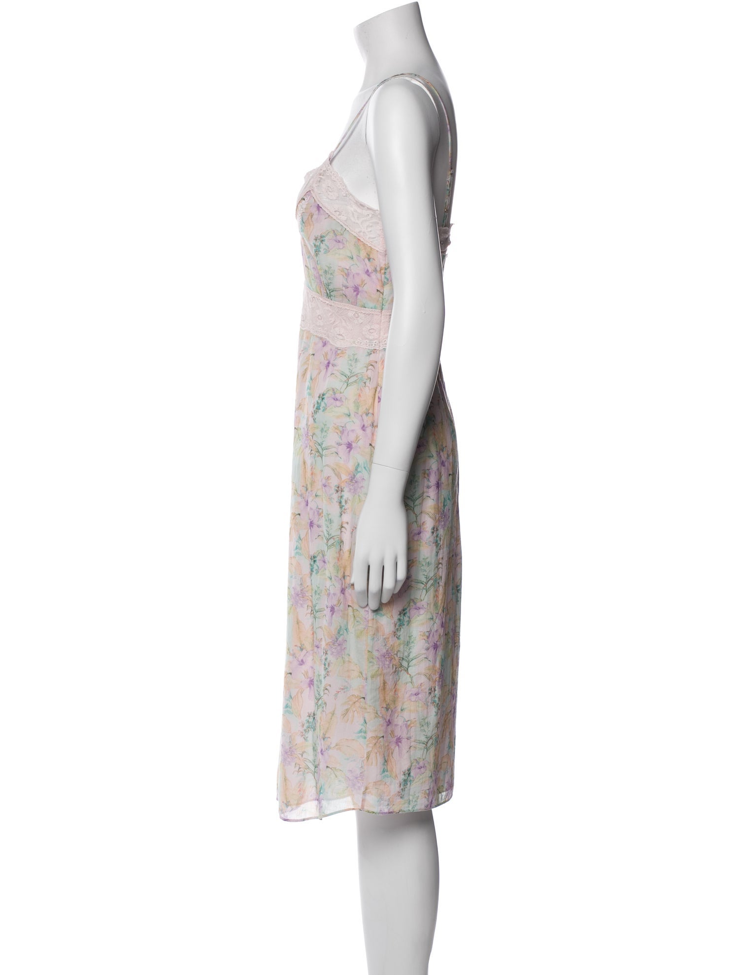 LoveShackFancy Floral Print Midi Length Dress