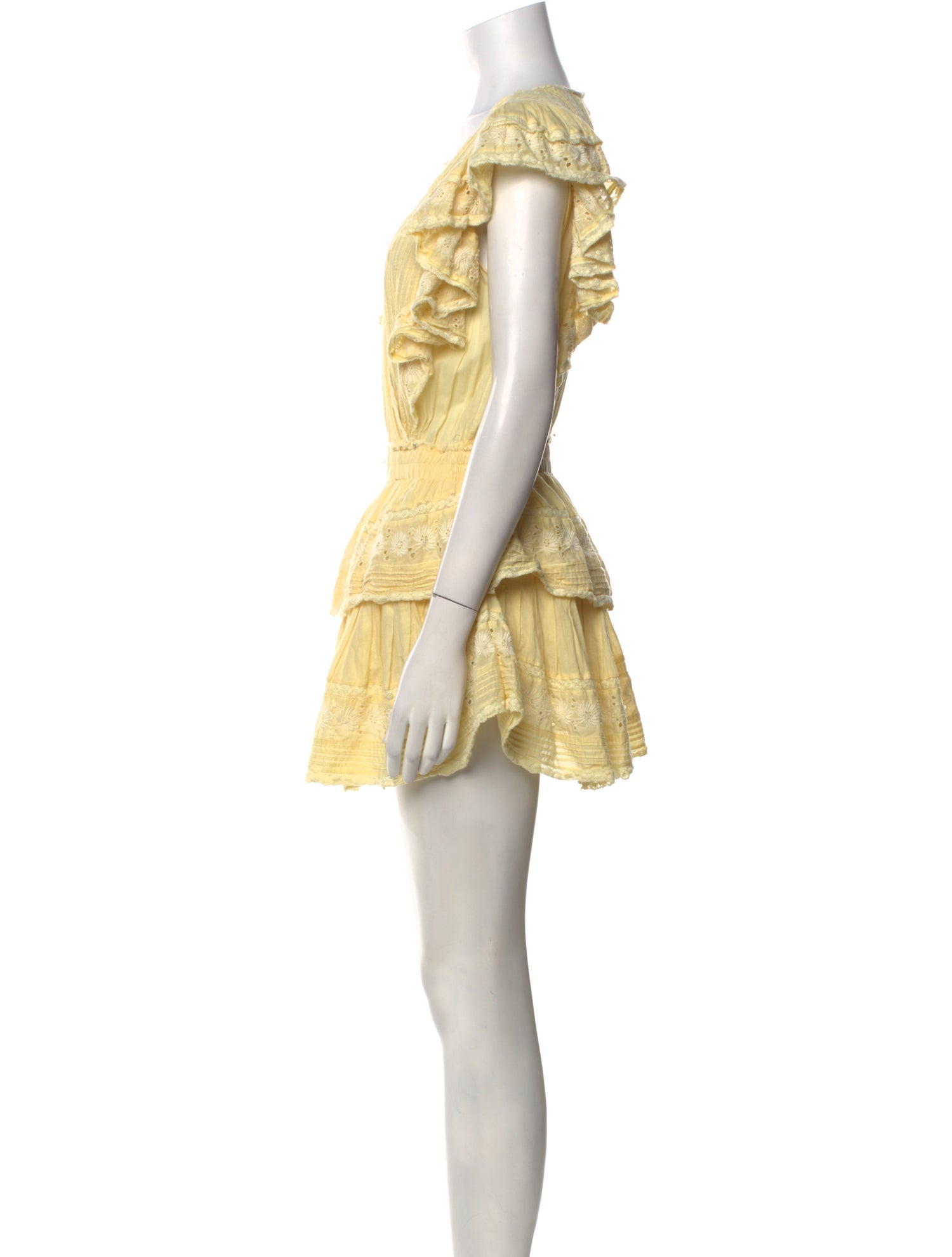 LoveShackFancy V-Neck Mini Dress