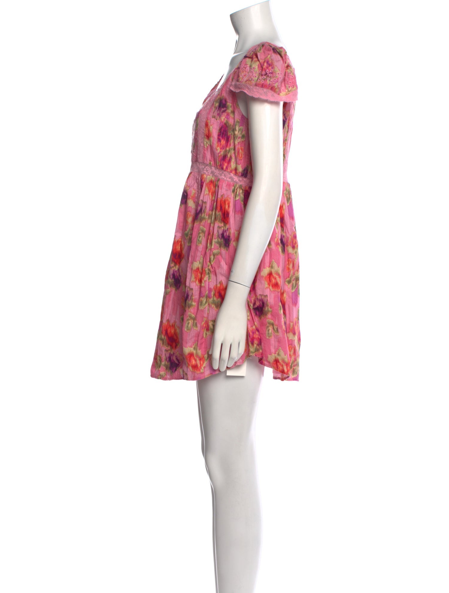 LoveShackFancy Floral Print Mini Dress