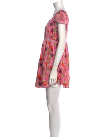 LoveShackFancy Floral Print Mini Dress