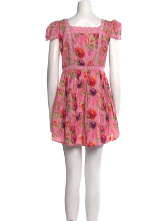 LoveShackFancy Floral Print Mini Dress