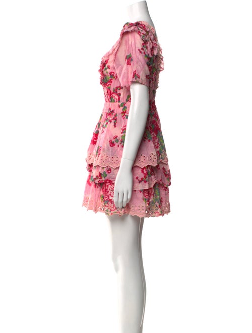 LoveShackFancy Floral Print Mini Dress